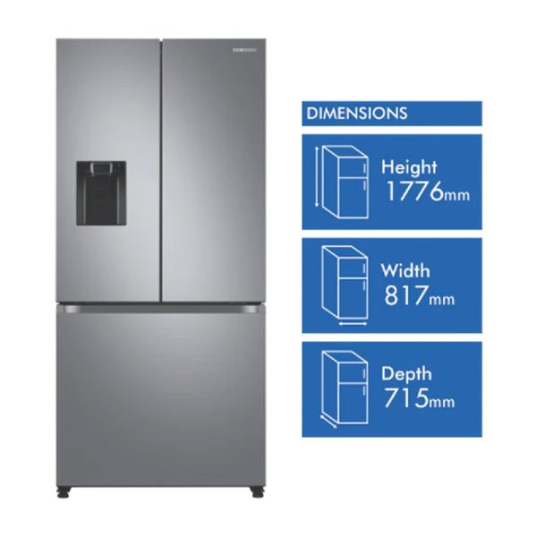 500L French Door Stainless Steel Fridge - Image 2